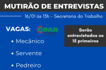 Secretaria do Trabalho recebe mutirão de entrevistas do Grupo Coan