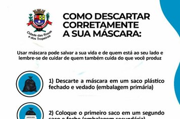 Vigilância Sanitária orienta sobre o descarte correto de máscaras