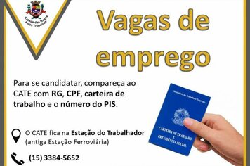 Vagas de emprego no CATE