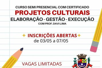 Prefeitura de Cerquilho oferecerá gratuitamente curso de capacitação para elaboração de projetos culturais