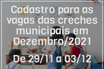 Cadastro para creches municipais de 29/11 até 03/12 em Cerquilho