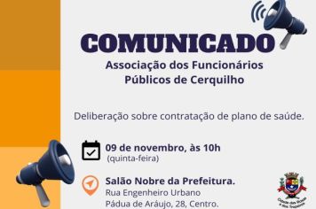 COMUNICADO: Associação dos Funcionários Públicos Municipais