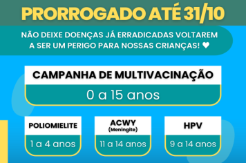 Campanhas de vacinação para crianças e adolescentes é prorrogada