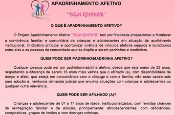 Projeto Apadrinhamento Afetivo busca proporcionar a convivência familiar e comunitária de crianças e adolescentes