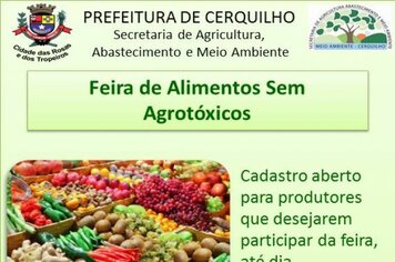 Prefeitura de Cerquilho abre cadastro para interessados em participar de Feira de Alimentos Sem Agrotóxico