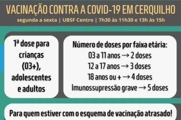 Confira como funcionará a vacinação contra a Covid-19 em Cerquilho a partir de novembro