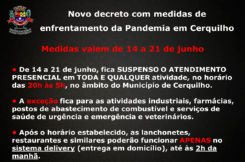Prefeitura de Cerquilho publica decreto com medidas de enfrentamento da Pandemia