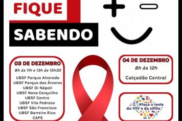 Campanha Fique Sabendo intensifica realização de testes rápidos para HIV e Sífilis em Cerquilho
