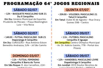 Delegação de Cerquilho se prepara para o 64° Jogos Regionais 2022