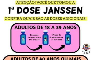 Entenda quais são as doses adicionais para quem tomou a 1ª dose JANSSEN