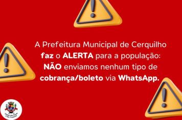 Prefeitura de Cerquilho alerta a população sobre cobranças via WhatsApp