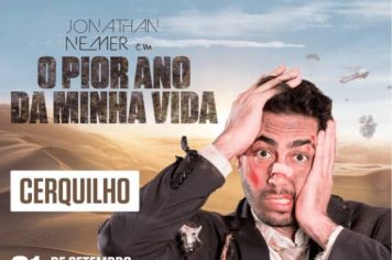 No dia 1º/09, o comediante Jonathan Meyer abre a programação de setembro do Teatro Municipal