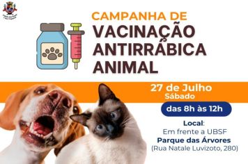 A Prefeitura de Cerquilho, por meio da Secretaria Municipal de Saúde e Promoção Social - Setor Zoonoses, informa a população sobre a vacinação antirrábica de rotina para cães e gatos