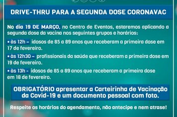 Prefeitura de Cerquilho informa sobre 2º dose de idosos de 85 a 89 anos e profissionais da saúde