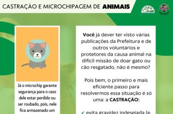 CASTRAÇÃO E MICROCHIPAGEM DE ANIMAIS