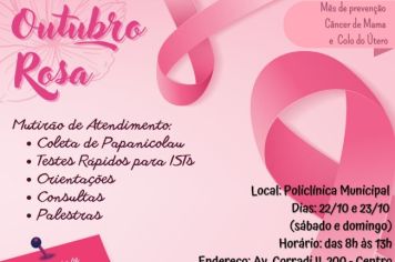 Prefeitura informa programação especial do Outubro Rosa