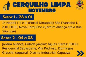 Cronograma Cerquilho Limpa - Novembro/2024