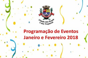 Prefeitura divulga programação de eventos de Janeiro e Fevereiro