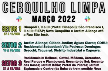 Cronograma da Campanha Cerquilho Limpa começa no dia 07 de março