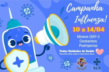 Campanha de Vacinação contra Influenza tem início em 10 de abril