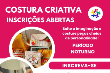 No curso de Costura Criativa, você aprenderá a fazer bolsas, porta-trecos, necessaires e muito mais — ideal para quem ama o artesanato e quer criar com originalidade! Confira