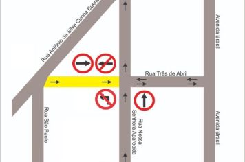 Rua Três de Abril terá mudança parcial de direção a partir da próxima segunda-feira, 21 de março