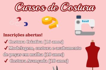 Fundo Social está com inscrições abertas para cursos gratuitos de Costura e Bijuteria