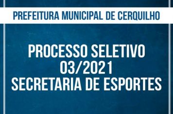 Prefeitura de Cerquilho abre Processo Seletivo para contratação da Secretaria de Esportes