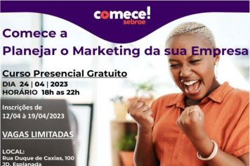 Sebrae abre inscrições para curso gratuito e presencial sobre Planejamento em Marketing