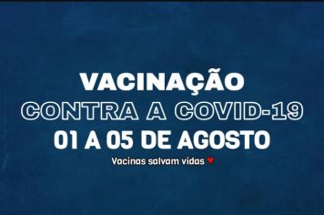 Confira a programação da Campanha de Vacinação contra a Covid-19 da próxima semana