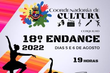 18° Encontro de Dança de Cerquilho - ENDANCE 2022 acontece nos dias 05 e 06 de agosto