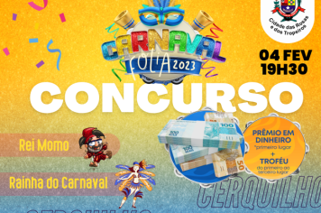 Concurso do Rei Momo e Rainha do Carnaval de Cerquilho 2023 está com as inscrições abertas