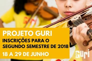 Projeto Guri informa sobre inscrições para o segundo semestre