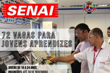 Parceria entre Prefeitura de Cerquilho e Senai abre 72 vagas para jovens aprendizes