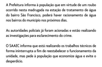 Comunicado Prefeitura/SAAEC