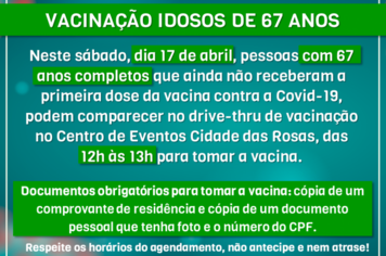 Atenção pessoas com 67 anos completos