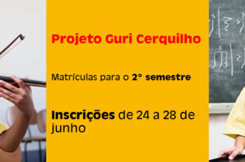 Projeto Guri informa sobre matrículas para o 2º semestre