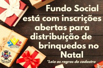 Fundo Social abre cadastro para a entrega de brinquedos