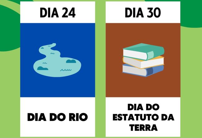 Em novembro, comemoramos o Dia do Rio e do Estatuto da Terra