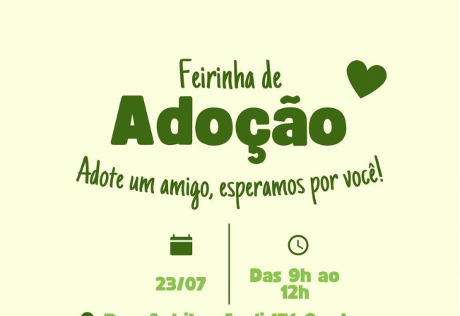 Feirinha de Adoção de Cães e Gatos resgatados pela Prefeitura acontece neste sábado, dia 23/07