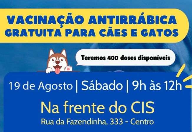 Cerquilho recebe 400 novas doses de vacina antirrábica para cães e gatos