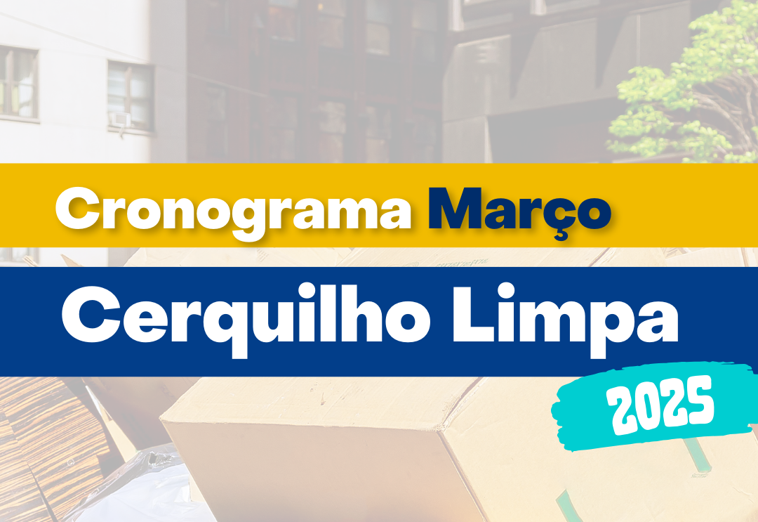 Cerquilho Limpa - Março/2025  A Campanha tem como objetivo oferecer ao cidadão cerquilhense, mensalmente, mais uma forma de descarte correto e gratuito de alguns materiais que não são recolhidos da Coleta de Resíduos Orgânicos (saco preto) e Reciclável (s