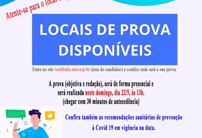 Vestibular Univesp 2022 acontece neste domingo, dia 22/05