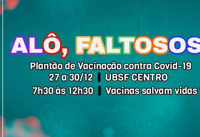 Atenção, faltosos, para a programação do Plantão de Vacinação na última semana do ano!