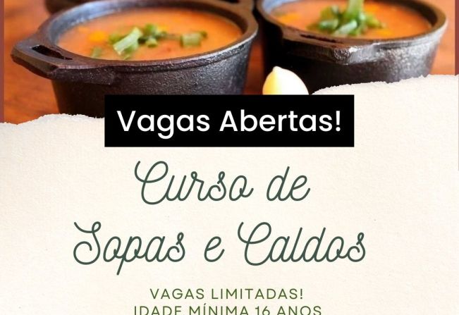 Inscrições abertas para Cursos de Caldos e Sopas