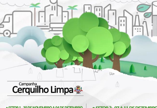 Prefeitura de Cerquilho informa sobre o Cronograma de Limpeza de Dezembro