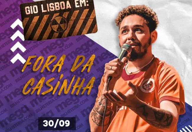 Gio Lisboa chega a Cerquilho com o show de comédia “Fora da Casinha”