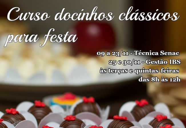 Curso gratuito de docinhos clássicos para festa está com inscrições abertas