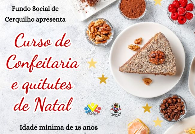 Fundo Social abre inscrições para Curso de Confeitaria e quitutes de Natal