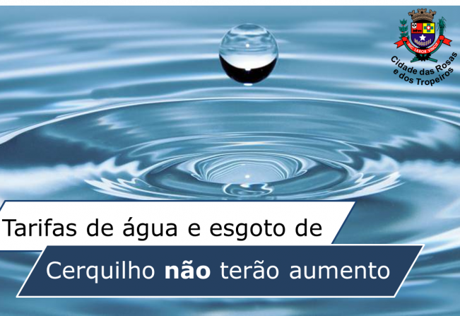 Tarifas de água e esgoto de Cerquilho não terão aumento em 2020